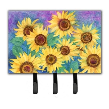Carolines Treasures Carolines Treasures IBD0247TH68 Sunflowers & Purple Leash or Key Holder IBD0247TH68